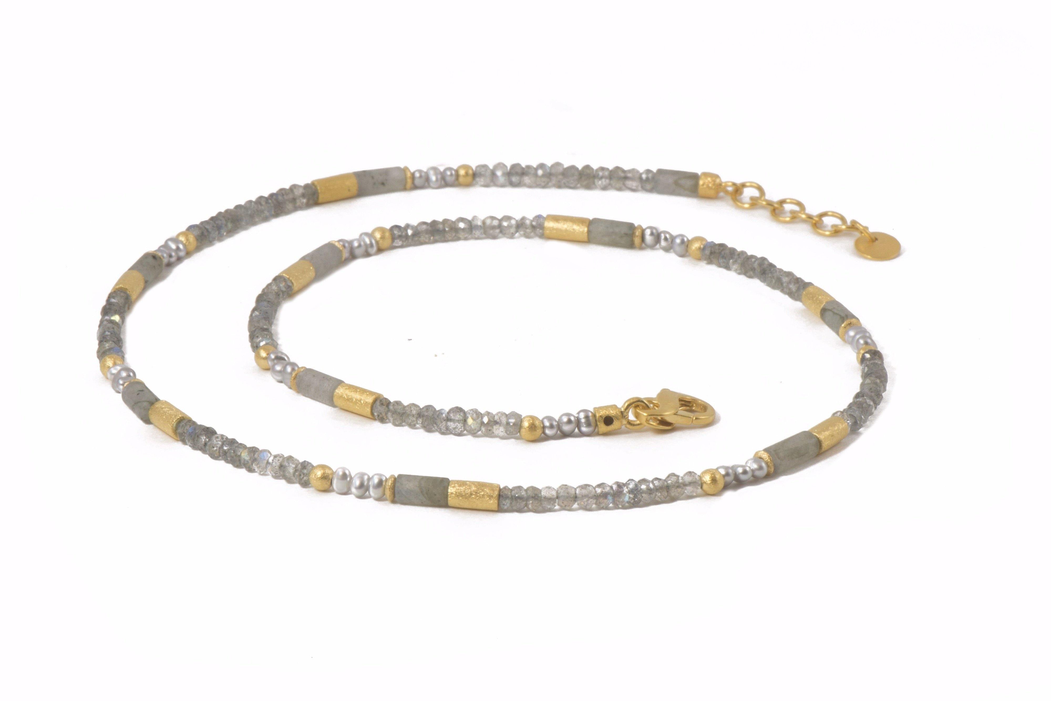 Labradorite and Freshwater pearl Necklace – Weniki Co Fine Jewelry
