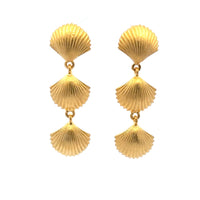 Aloha Cascading Shell Post Earrings 24K Gold Vermeil