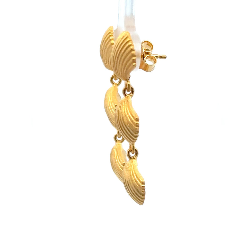 Aloha Cascading Shell Post Earrings 24K Gold Vermeil