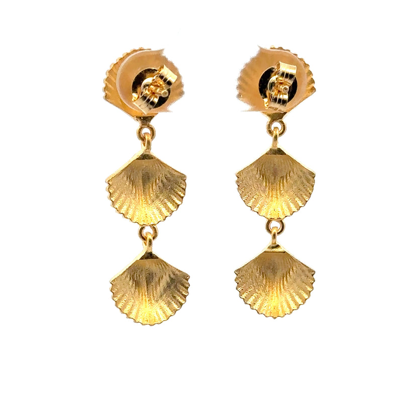 Aloha Cascading Shell Post Earrings 24K Gold Vermeil