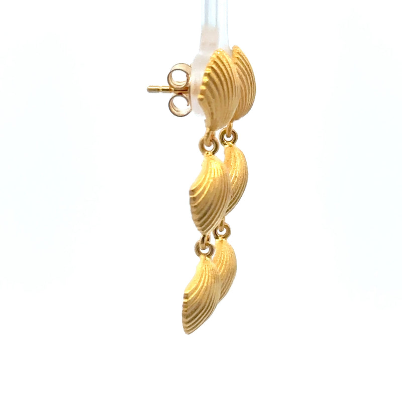 Aloha Cascading Shell Post Earrings 24K Gold Vermeil