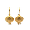 Aloha Shell Wire Earrings with Pearl 24k Gold Vermeil