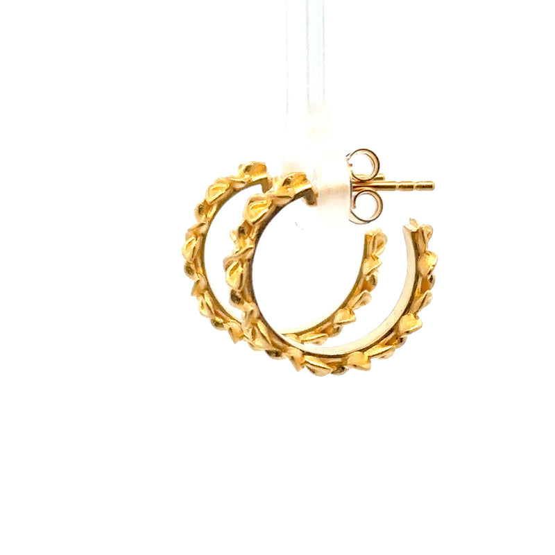 Aloha Flower Hoop Earrings 24K Gold Vermeil