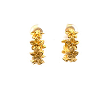 Aloha Flower Hoop Earrings 24K Gold Vermeil