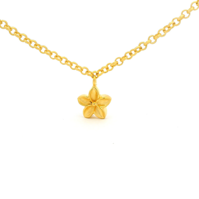 Aloha 5 Flower Necklace 24K Gold Vermeil 8MM