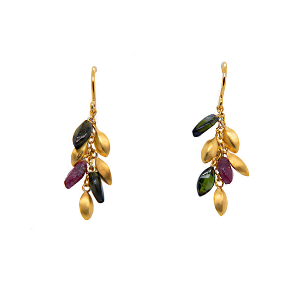 Bliss Short Bunch Earrings 24K Gold Vermeil