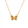 Butterfly Necklace 4 Stone 24K Gold Vermeil