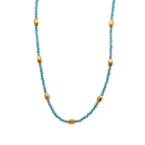 Bliss 2 mm Gemstone Necklace Collection in 24K Gold Vermeil