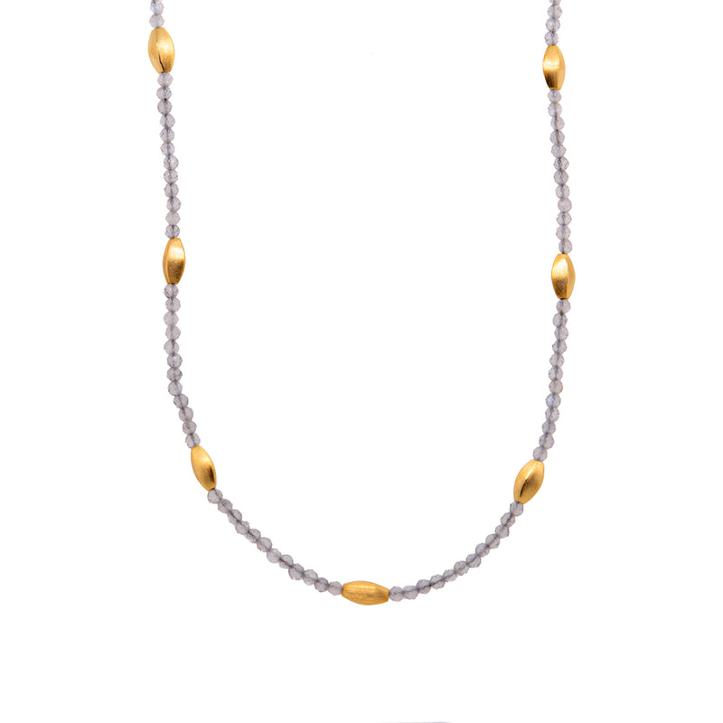 Bliss 2 mm Gemstone Necklace Collection in 24K Gold Vermeil