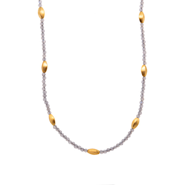 Bliss 2 mm Necklace Collection in 24K Gold Vermeil and Various Gemstones