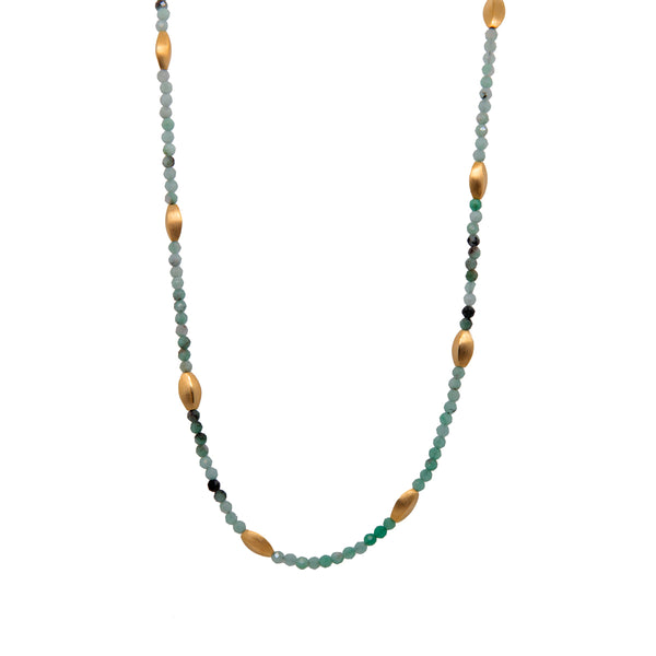 Bliss 2 mm Necklace Collection in 24K Gold Vermeil and Various Gemstones