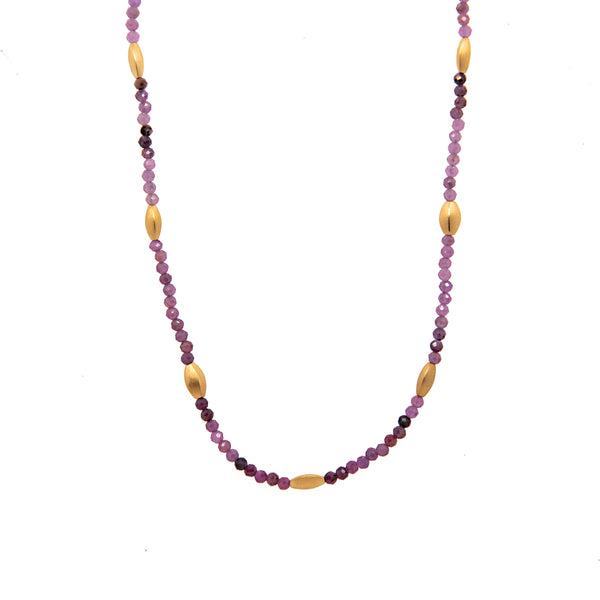 Bliss 2 mm Necklace Collection in 24K Gold Vermeil and Various Gemstones