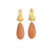 HUGGIE  EARRINGS WITH A MATTE CARNELIAN DROP FAIR TRADE 24K GOLD VERMEIL - Joyla Jewelry