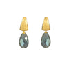 HUGGIE EARRINGS WITH A FACETED LABRADORITE FAIR TRADE 24K GOLD VERMEIL - Joyla Jewelry