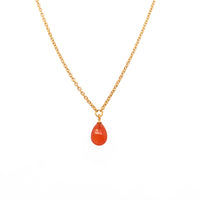 Faceted Drop and Coin Pendant Necklace in 24K Fair Trade Gold Vermeil