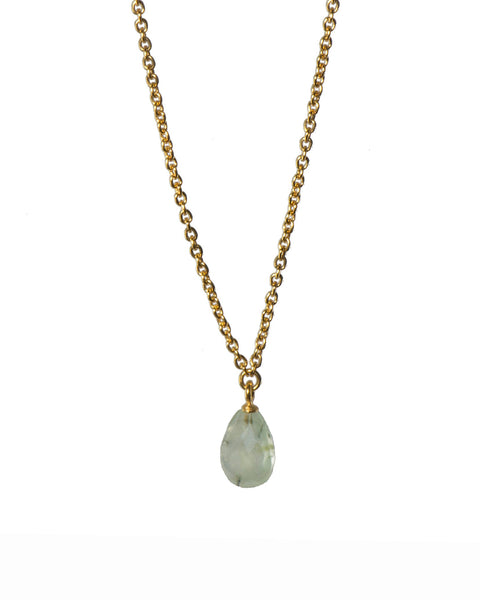 Faceted Drop and Coin Pendant Necklace in 24K Fair Trade Gold Vermeil