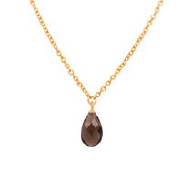 Faceted Drop and Coin Pendant Necklace in 24K Fair Trade Gold Vermeil