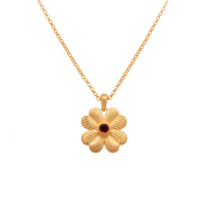 Lucky Clover Reversible Pendant Necklace 24K Gold Vermeil