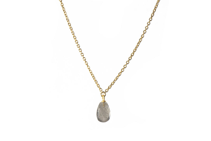 FACETED LABRADORITE DROP 24K FAIR TRADE GOLD VERMEIL - Joyla Jewelry