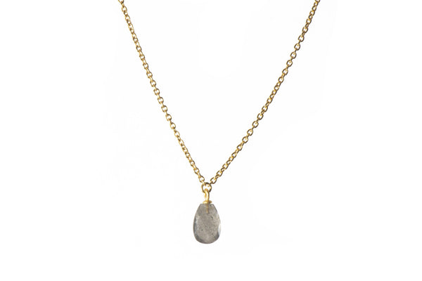 FACETED LABRADORITE DROP 24K FAIR TRADE GOLD VERMEIL - Joyla Jewelry