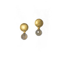 MOON ROUND FACETED LABRADORITE EARRINGS FAIR TRADE 24K GOLD VERMEIL - Joyla Jewelry