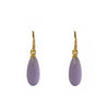 MATTE AMETHYST FRENCH WIRE EARRINGS FAIR TRADE 24K GOLD VERMEIL - Joyla Jewelry