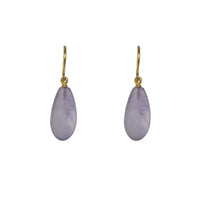 MATTE AMETHYST FRENCH WIRE EARRINGS 24K GOLD VERMEIL - Joyla Jewelry