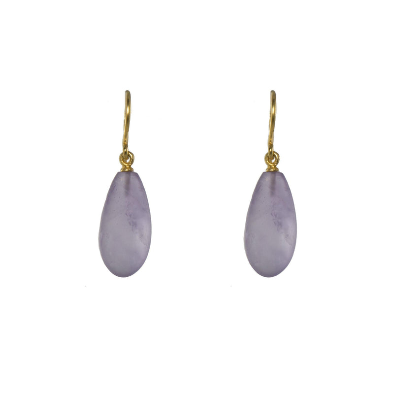 MATTE AMETHYST FRENCH WIRE EARRINGS 24K GOLD VERMEIL - Joyla Jewelry