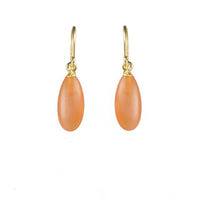 MATTE CARNELIAN FRENCH WIRE EARRINGS FAIR TRADE 24K GOLD VERMEIL - Joyla Jewelry