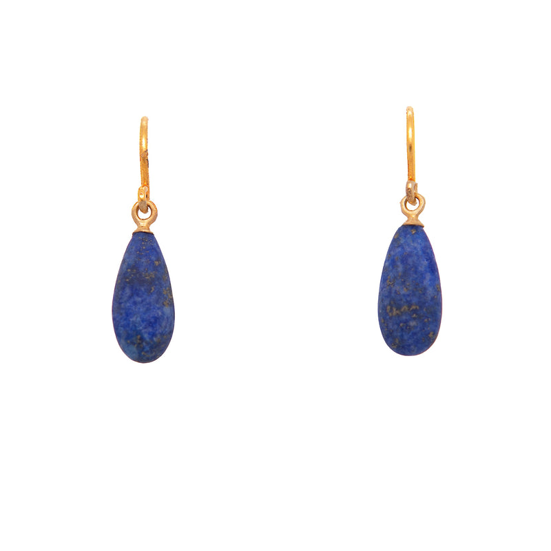 French Wire Matte Drop Earrings in 24K Fair Trade Gold Vermeil