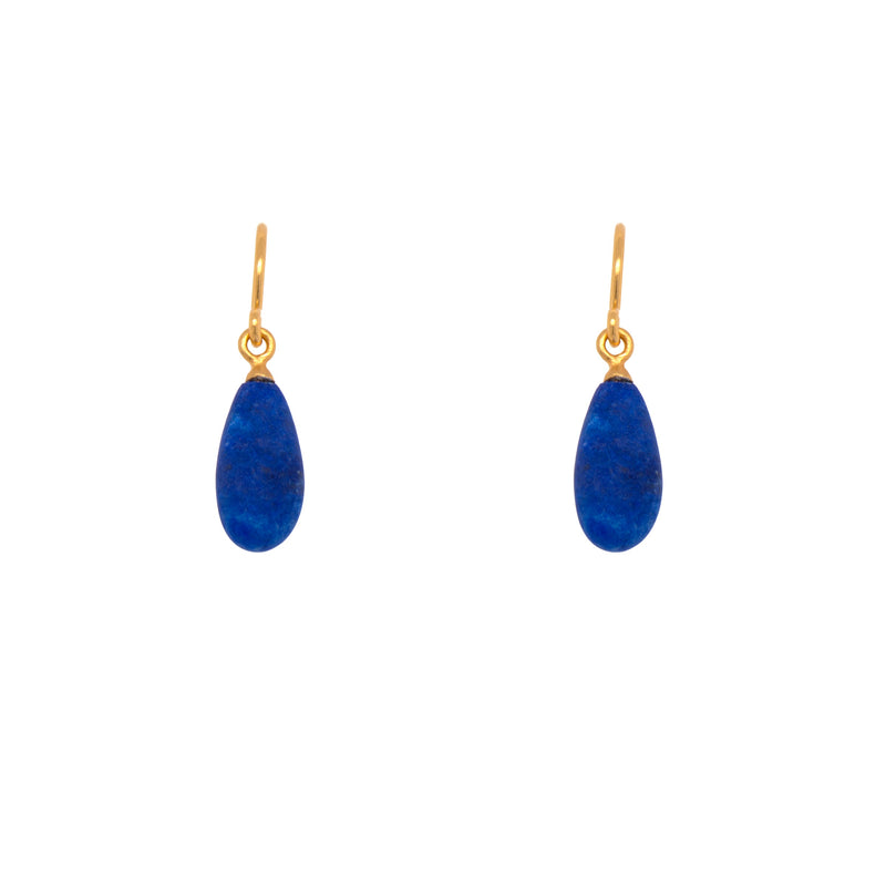 French Wire Matte Drop Earrings in 24K Fair Trade Gold Vermeil