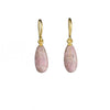 MATTE RHODONITE FRENCH WIRE EARRINGS FAIR TRADE 24K GOLD VERMEIL - Joyla Jewelry