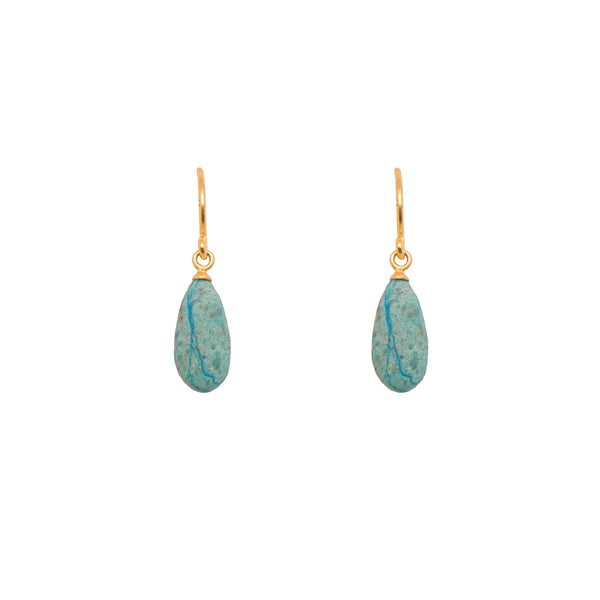 French Wire Matte Drop Earrings in 24K Fair Trade Gold Vermeil