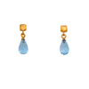 Drop Briolette Gem and Cube Post Earrings in 24K Fair Trade Gold Vermeil