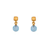 Globe Drop Gem with Cube Post Earrings in 24K Fair Trade Gold Vermeil