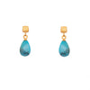 Drop Faceted Gem with Cube Post Earrings Fair Trade 24k Gold Vermeil Collection