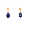 Drop Faceted Gem with Cube Post Earrings Fair Trade 24k Gold Vermeil Collection