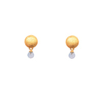 Moon Round Faceted Gem Earrings 24K Fair Trade Gold Vermeil