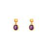 Bezel Oval Drop Earrings 24K Fair Trade Gold Vermeil Collection