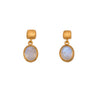 Bezel Oval Drop Earrings 24K Fair Trade Gold Vermeil Collection