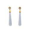 Signature Long Drop Cabochon Earrings 24K Gold Vermeil