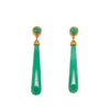 Signature Long Drop Cabochon Earrings 24K Gold Vermeil