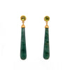 Signature Long Drop Cabochon Earrings 24K Gold Vermeil