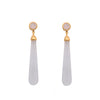 Signature Long Drop Cabochon Earrings 24K Gold Vermeil