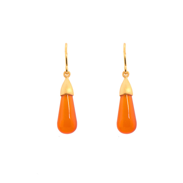 Cabochon Drop Earrings in 24K Gold Vermeil