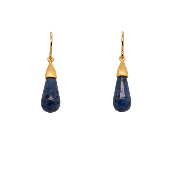 Cabochon Drop Earrings in 24K Gold Vermeil