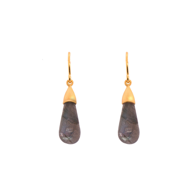 Cabochon Drop Earrings in 24K Gold Vermeil