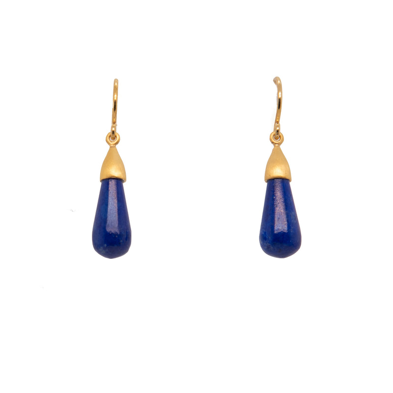 Cabochon Drop Earrings in 24K Gold Vermeil