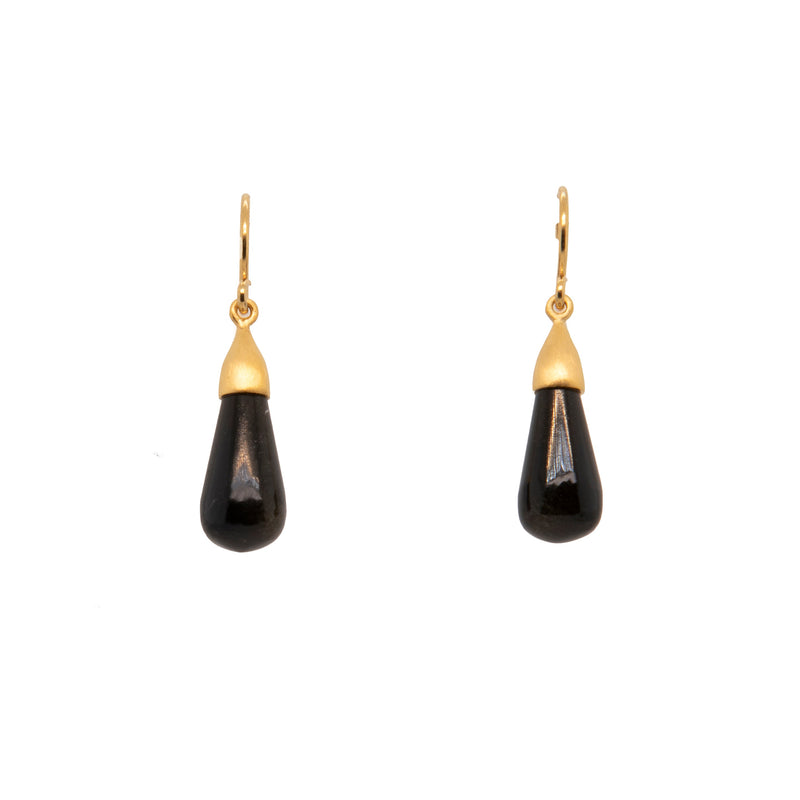 Cabochon Drop Earrings in 24K Gold Vermeil