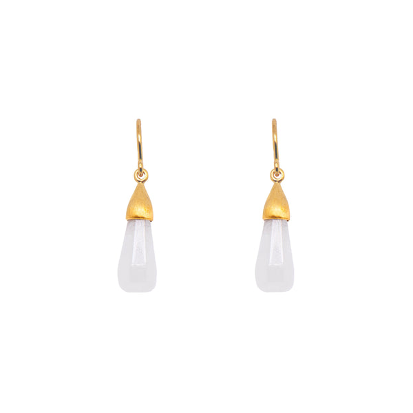 Cabochon Drop Earrings in 24K Gold Vermeil